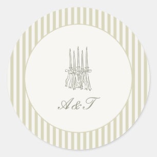 Adesivo Casamento Verde de Stripe Whimsical
