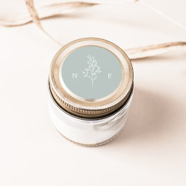 Adesivo Casamento Verde do Sage com o Monograma Elegante