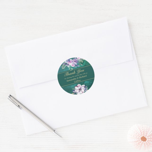 Adesivo Casamento Verde Elegante (Envelope)