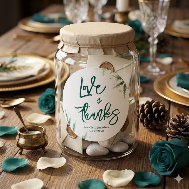 Adesivo Casamento Verde Elegante  (Criador carregado)