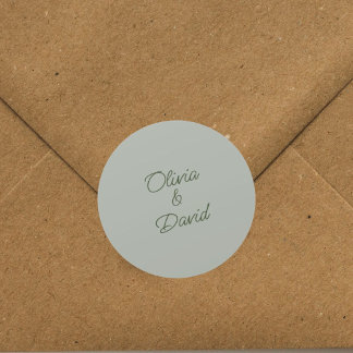 Adesivo Casamento Verde Elegante Sage