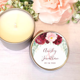 Adesivo Casamento Verde Floral de Blush Burgundy Moderno