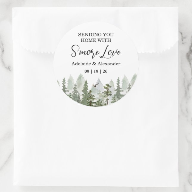 Adesivo Casamento Verde Floresta Rústica de Madeira  (Bolsa)