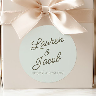 Adesivo Casamento Verde Minimalista Moderno