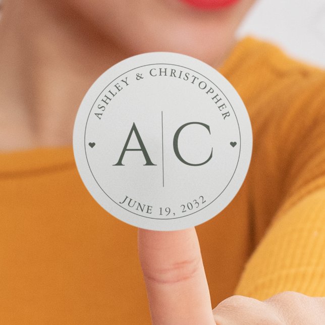 Adesivo Casamento Verde Moisés Moderno Elegante (Criador carregado)