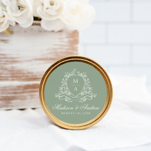Adesivo Casamento Verde Sage - Pancada Floral Elegante