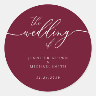 Adesivo Casamento Vermelho Burgundy Mínimo