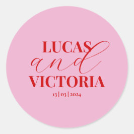 Adesivo Casamento vermelho-claro e ousado