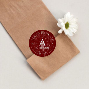 Adesivo Casamento Vermelho da Crimson Moderna Elegante