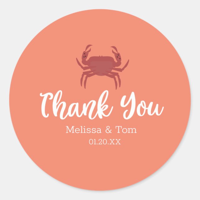 Adesivo Casamento Vermelho Da Manhã De Caranguejo Minimali (Frente)