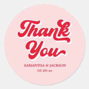 Adesivo Casamento Vermelho e Rosa Retro