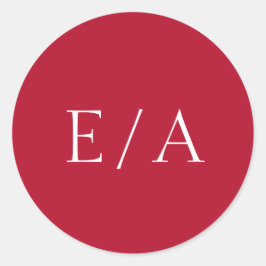 Adesivo Casamento Vermelho Moderno e Elegante Monograma Mí