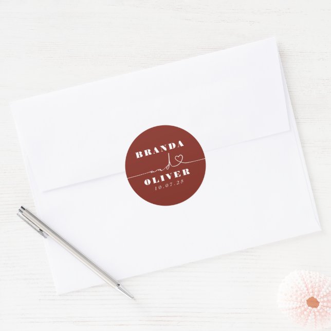 Adesivo Casamento Vermelho Romântico Romântico Burgundy -  (Envelope)