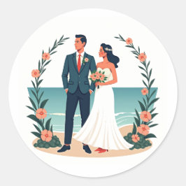 Adesivo Casamento vintage Beach Sticker