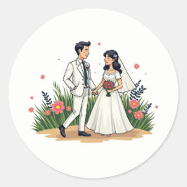 Adesivo Casamento vintage Casal