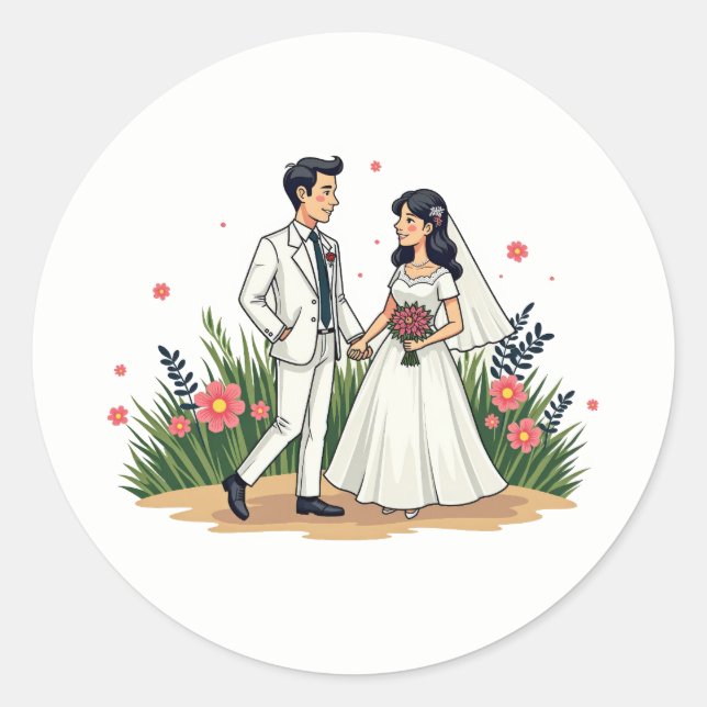 Adesivo Casamento vintage Casal (Frente)