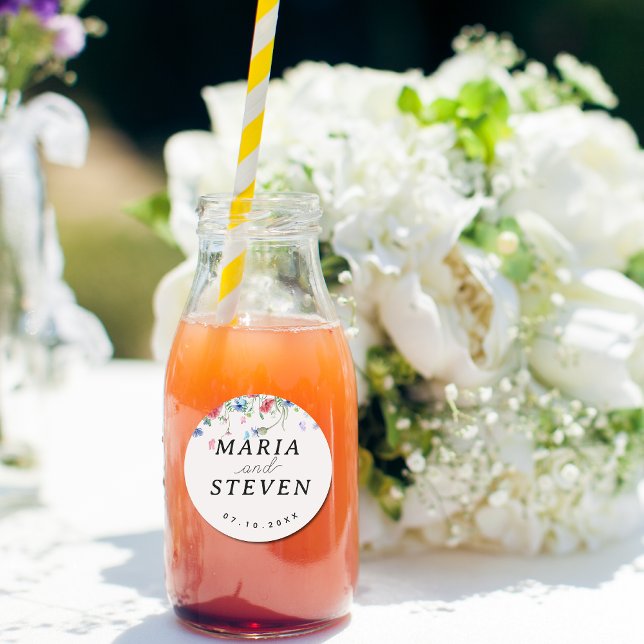 Adesivo casamento vintage chic de flores silvestres (Criador carregado)