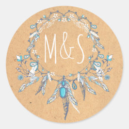 Adesivo casamento vintage do dreamcathcer boho