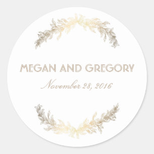 Adesivo Casamento vintage Dourado do louro