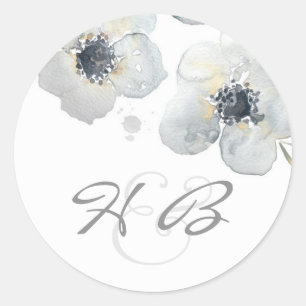 Adesivo Casamento vintage floral da aguarela da anêmona