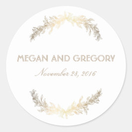 Adesivo Casamento vintage Laurel Dourado