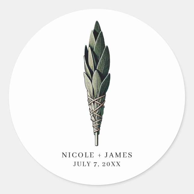 Adesivo Casamento vintage Moderno Sage Smudge (Frente)