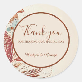 Adesivo casamento vintage natural bege