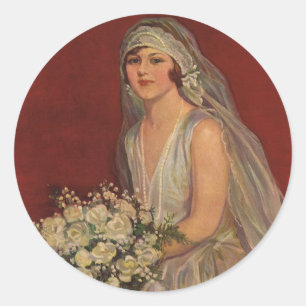 Adesivo Casamento vintage, Retrato de Noiva Vitoriana