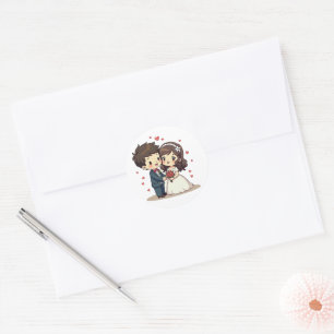 Adesivo Casamento vintage Romântico Kawaii - Arte Chibi