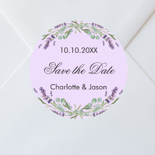 Adesivo Casamento violeta de lavanda Salvar Data