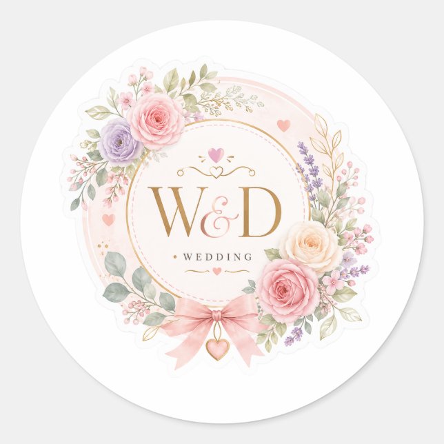 Adesivo Casamento W&D (Frente)
