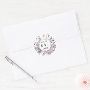 Adesivo Casamento Watercolor Floral, Floral, em Monograma