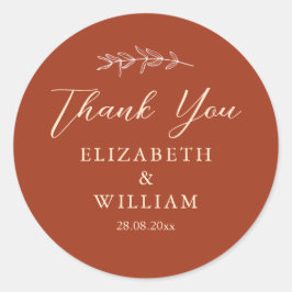 Adesivo Casamentos de Terracota Obrigado