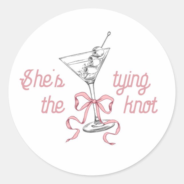 Adesivo Casando de Arco rosa com Watercolor Martini (Frente)