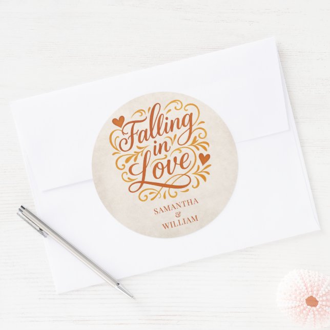 Adesivo Casando no Outono Moderno Casamento de Outono (Envelope)