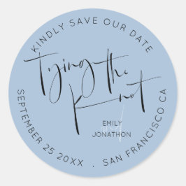 Adesivo Casando Script Dusty Blue Salvar Data