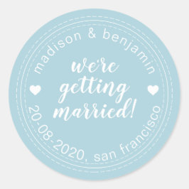 Adesivo Casando-se Salve a Data Azul