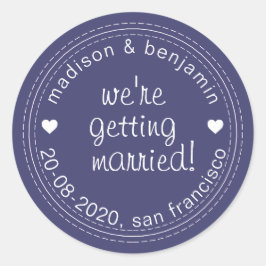 Adesivo Casando-se Salve a data Blue Envelope Seal