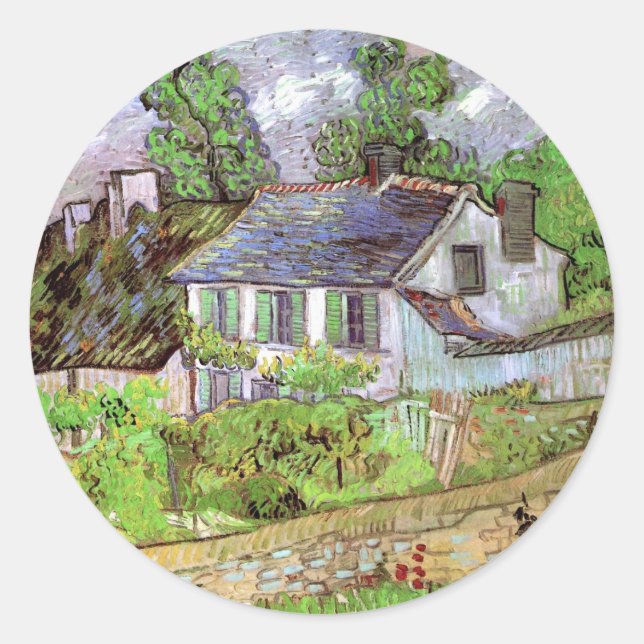 Adesivo Casas em Auvers por Vincent van Gogh (Frente)