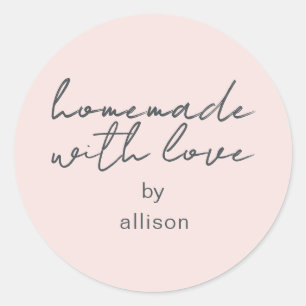 Adesivo Caseiro com Amor Presente Personalizado Rosa Paste