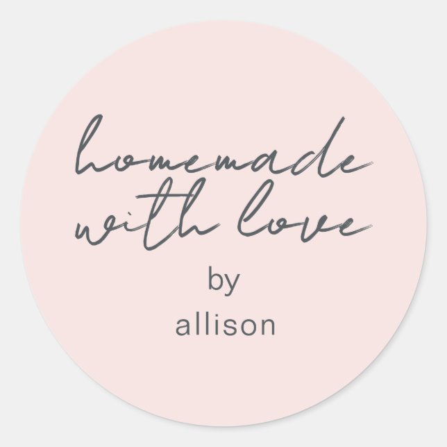 Adesivo Caseiro com Amor Presente Personalizado Rosa Paste (Frente)