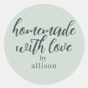 Adesivo Caseiro com Amor Presente Personalizado Verde Past