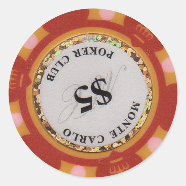 Adesivo Casino Chip para moedas divididas, Super Triplo, e (Frente)