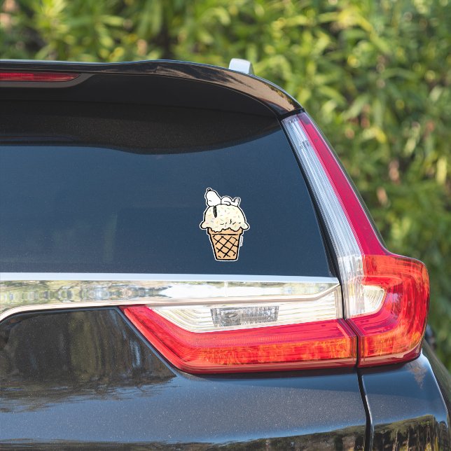 Adesivo Casquinha de Sorvete com Granulado do Snoopy (Lado do carro)