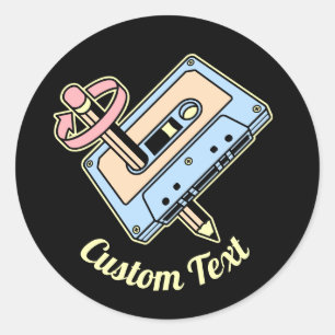 Adesivo Cassete de áudio com lápis