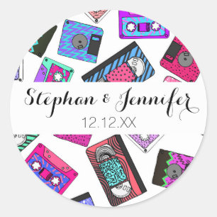 Adesivo Cassetes de banda magnética modeladas dos anos 90