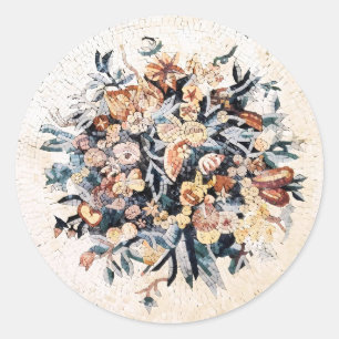 Adesivo Castanho-da-mosaico flaoral italiano-antigo romano