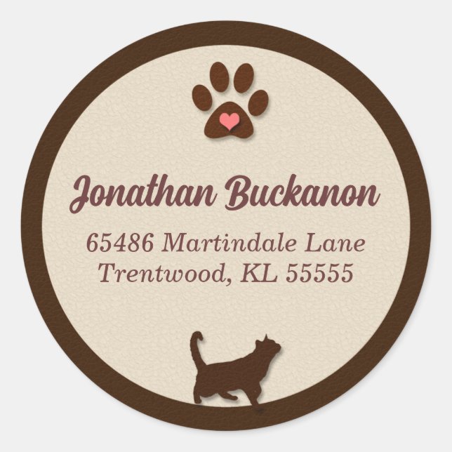 Adesivo Castanho de Chocolate e Gato de Banho (Frente)