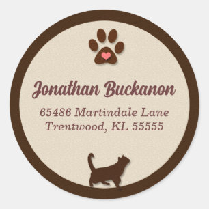 Adesivo Castanho de Chocolate e Gato de Banho