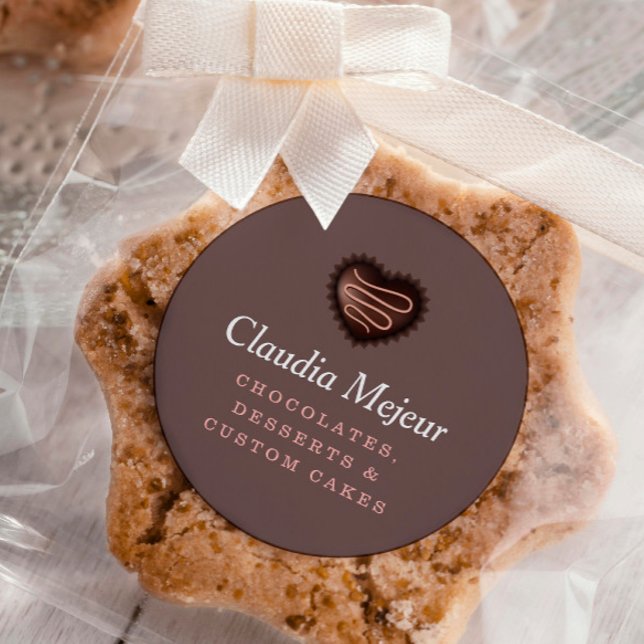 Adesivo Castanho de Chocolate Simples Moderno (Criador carregado)